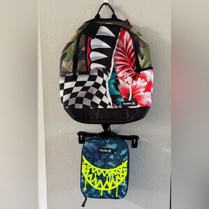 Hurley Boy's Backpack & Lunchbox Multicolor Print Mashup & Shark Attack Tie Dye